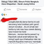 Warganet Geram Briptu RP Diduga Ajak ABG Tidur Di Hotel