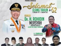 MW KAHMI Provinsi Bengkulu Mengucapkan Selamat HUT Ke-52 Gubernur Bengkulu Kanda Dr. H. Rohidin Mersyah
