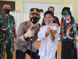 Kunjungan Kapolres Malang di Lokasi Vaksinasi “Anak – Anak Tampak Ceria”