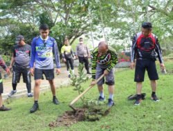 Peduli Lingkungan, Kapolres Sergai Tanam Pohon Di Halaman Mako Sat Polairud