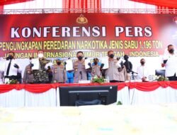 Kapolri Melaksanakan Rilis Ungkap Peredaran Sabu 1,196 Ton