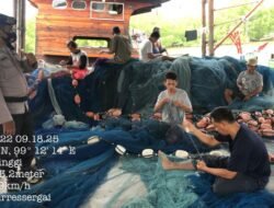 Binluh Perairan,Sat Pol Airud Polres Sergai Himbau Masyarakat Nelayan Tetap Patuhi Prokes