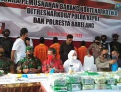 Kapolda Kepri Pimpin Pemusnahan Barang Bukti Narkotika Seberat 52 Kg Dari Jaringan Internasional Malaysia -Indonesia