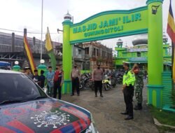 Beri Rasa aman, Personil Polres Nias laksanakan Pengamanan Jalannya Sholat Idul Fitri
