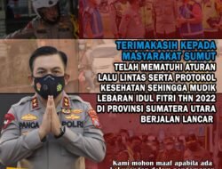 Kapolda Sumut Apresiasi Masyarakat Jaga Situasi Kamtibmas Kondusif Selama Lebaran