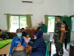 Dukung Program Pemerintah, Koramil 418/04 SU 1 Laksanakan Vaksinasi