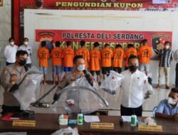 Polresta Deli Serdang Laksanakan Press Release Kasus Pengerusakan Secara Bersama-sama oleh Geng Motor