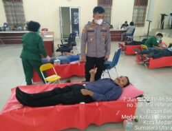 Sambut HUT Bhayangkara Ke-76, Bersama Wartawan Polres Pelabuhan Belawan Gelar Donor Darah