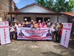 Sambut HUT Bhayangkara, Kapolresta Deli Serdang Resmikan Bedah Rumah