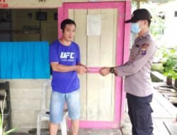 Sambangi warga Binaan dengan Door to Door System, Bhabinkamtibmas bagikan Masker Gratis
