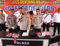 Polres Sergai Rilis Pengungkapan Tindak Pidana Penggelapan Sepeda Motor Menggunakan Senpi