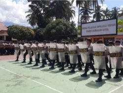 Sambut Pemilu, Personil Gabungan Polres Madina Gelar Latihan