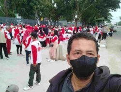 Polsek SU 1 Palembang Memonitoring Kegiatan Masa dari Partai PDI P