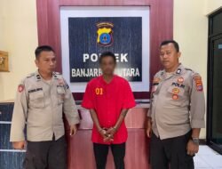 Mengamuk, Pria Mabuk Bawa Sajam Di Amankan Anggota Polsek Banjarbaru Utara