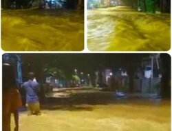 Banjir Bandang Dengan Arus Deras di Perumahan De Naila Driyorejo, Butuh Evakuasi