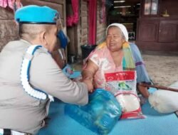 Peduli Warga Kurang Mampu, Bhabinkamtibmas Polres Madima Bagikan Sembako