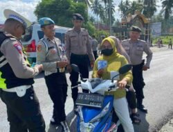 Personil Polres Madina Beri 2 Himbauan Saat Melaksanakan Operasi Keselamatan Toba 2023