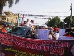 Lakukan Aksi Damai, Massa Gabungan Masyarakat Kelompok Tani Desa Bangun Sari Kecamatan Tanjung Morawa Tolak Keputusan PN Lubuk Pakam