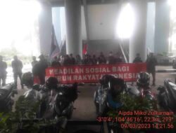 Polsek Seberang Ulu I Palembang Laksanakan Giat Pengamanan Unras dari Koalisi Aktivis Revolusioner Sumsel