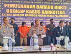 Polrestabes Palembang Polda Sumsel Musnahkan Narkoba Hasil Tangkapan