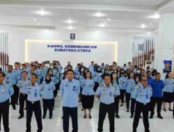 Kanwil Kumham Sumut Laksanakan Apel Kesiapan Pengamanan Hari Raya Idul Fitri 1444 H