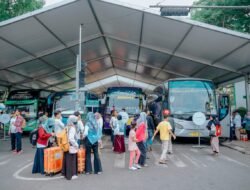 Perasaan Bahagia menyelimuti para peserta Mudik Gratis Pemkot Medan yang merayakan lebaran bersama keluarga
