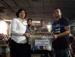 Untuk Meringankan Beban Korban Kebakaran, Polrestabes medan Berikan Trauma Healing dan Sembako