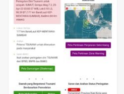 Gempa berkekuatan Magnitude (M) 7.3 Guncang Mentawai, membuat warga Natal mengungsi kedataran tinggi