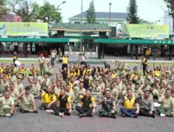 Sinergitas TNI-Polri, Kapolrestabes Medan Gelar Senam Bersama