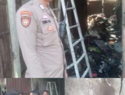 Polsek SU 1 Palembang Cek TKP Kebakaran Gudang Barang Bekas
