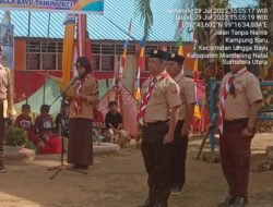 Acara Persami Sekali Gus Pelantikan Pengurus Mabiran dan Kwartir Ranting Lingga Bayu