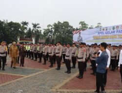 Siap Amankan Pemilu, Polresta Deli Serdang Laksanakan Apel Gelar Pasukan Ops Mantap Brata Toba 2023 – 2024