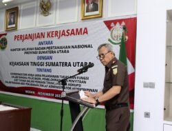 Tuntaskan Kasus KKN, Kejati Sumut Tandatangani Perjanjian Kerjasama dengan Kanwil BPN Wilayah Sumut