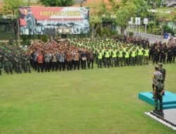 Apel Pengecekan Gelar Pasukan Pengamanan VVIP Kunker RI Terlaksana Di Makodim 0817/Gresik