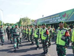 Kepala Staf Korem 084/BJ Pimpin Apel Gelar Pasukan dalam Rangka Antisipasi Perkembangan Situasi Pemilu