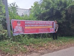 Cegah Karhutla,  Polsek Batu Ampar Pasang Spanduk Himbauan Kapolresta