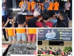 Polres Banjarbaru Ungkap Kasus Curanmor Dengan Barbuk 21 Motor Hasil Curian.