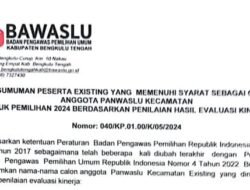 Berikut Peserta Panwaslucam Existing Bawaslu Benteng MS untuk Pemilihan 2024, 2 Orang TMS
