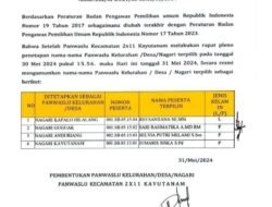 Panwascam 2×11 Kayutanam Tetapkan 4 Orang PKD Terpilih