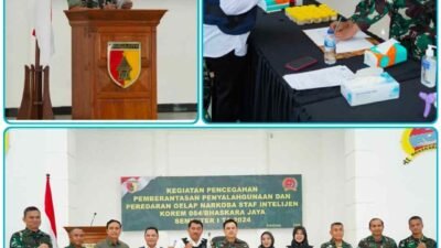 Prajurit dan PNS Korem 084/BJ Mengikuti Sosialisasi Bahaya Narkoba Dalam Rangka P4GN