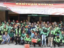 HUT Bhayangkara ke-78, Polresta Barelang Beri Bantuan Sembako Kepada Driver Ojol Kota Batam