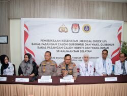 Polda Kalsel Gelar Konferensi Pers Pemeriksaan Kesehatan Pasangan Calon Kepala Daerah