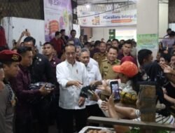 Presiden Jokowi Tinjau Harga Bahan Pokok di Pasar Deli Mas