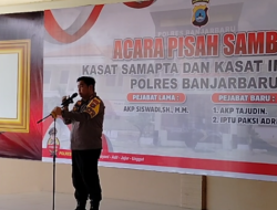 Sertijab untuk kasat samapta dan kasat intelkam Polres Banjarbaru, Kapolres Sampaikan ini