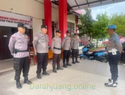 Padal Pam Logistik Polres Kotim Gelar Apel Kesiapan Patroli Pengamanan Gudang Logistik Pilkada