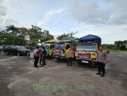 Padal Pam Polres Kotim Awasi Pendistribusian Logistik Pilkada ke Daerah Pedalaman