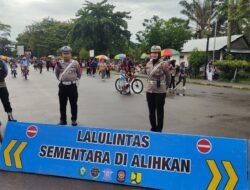 Patroli Srikandi Polres Kotim Kunjungi Car Free Day Taman Kota Sampit