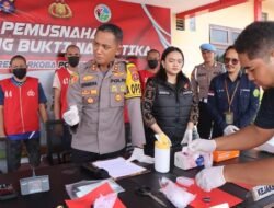 Polres Katingan Musnahkan BB 158,08 Gram Sabu