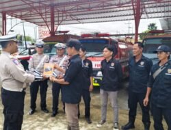 Satlantas Polresta Palangka Raya Datangi BPBD Kalteng, Ajak Warga Budayakan Tertib Berlalu Lintas