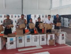 Polres Kotim Jaga Keamanan Pengosongan Kotak Suara Pemilu 2024